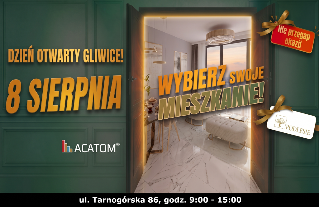 8 sierpnia (sobota)
Dzień Otwarty Acatom
Gliwice, ul. Tarnogórska 86
godz. 9:00 - 15:00